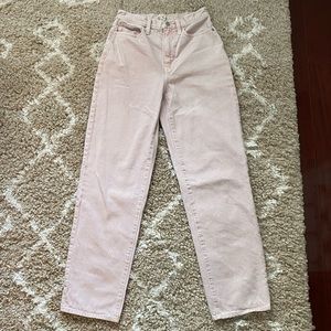 Madewell Pink Baggy Straight Jeans